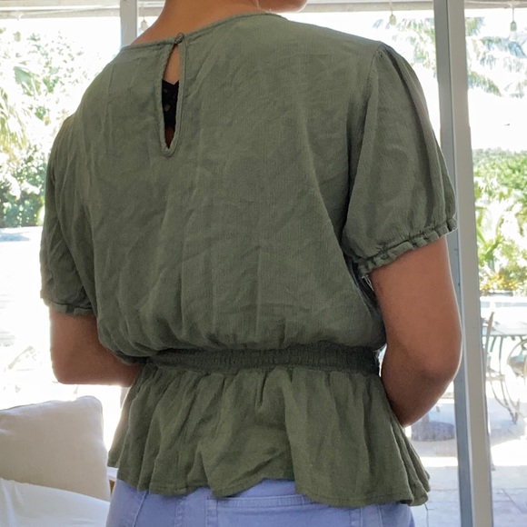 Blue Rain Sage Green Blouse - Picture 8 of 8